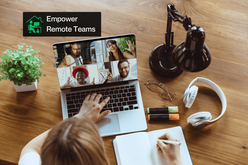 Remote team efficiently working together, monitored through advanced call analytics.